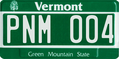 VT license plate PNM004