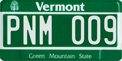 VT license plate PNM009
