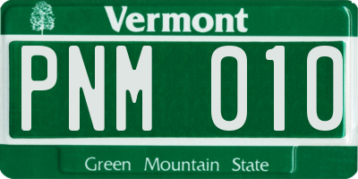 VT license plate PNM010