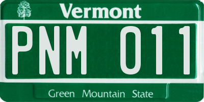 VT license plate PNM011