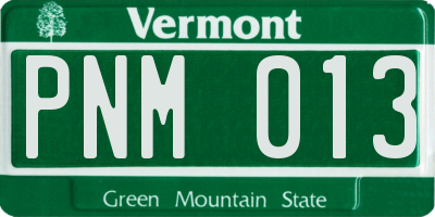 VT license plate PNM013