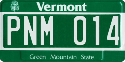 VT license plate PNM014