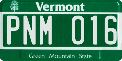 VT license plate PNM016