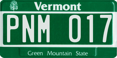 VT license plate PNM017