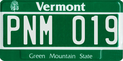 VT license plate PNM019