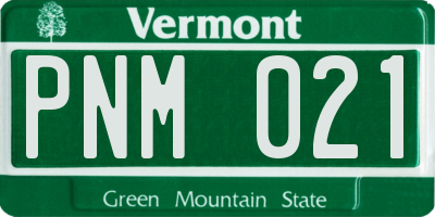 VT license plate PNM021