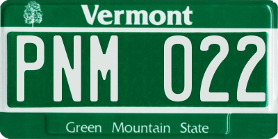 VT license plate PNM022