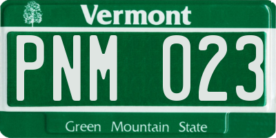 VT license plate PNM023