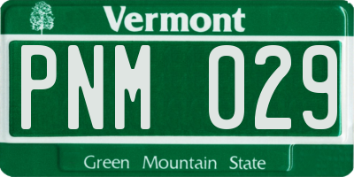VT license plate PNM029
