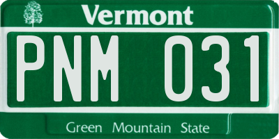 VT license plate PNM031