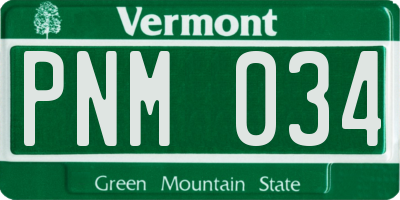 VT license plate PNM034
