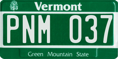 VT license plate PNM037