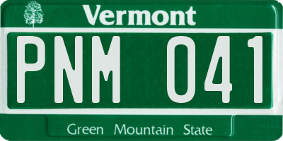 VT license plate PNM041