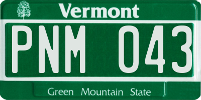 VT license plate PNM043
