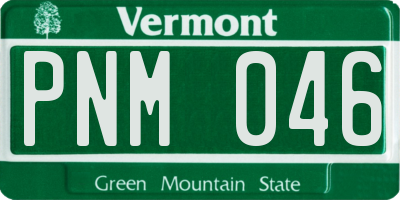 VT license plate PNM046