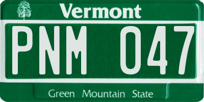 VT license plate PNM047