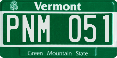 VT license plate PNM051