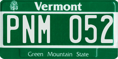 VT license plate PNM052