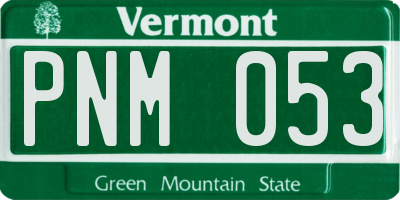 VT license plate PNM053