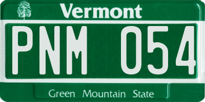 VT license plate PNM054