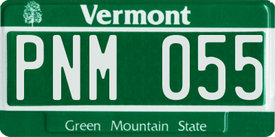 VT license plate PNM055