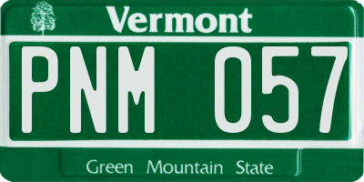 VT license plate PNM057