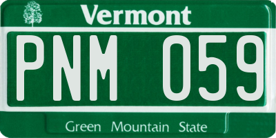 VT license plate PNM059