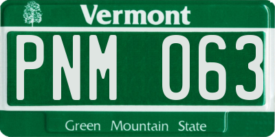 VT license plate PNM063
