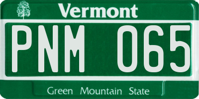 VT license plate PNM065