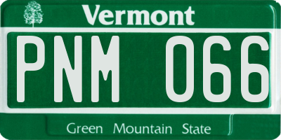 VT license plate PNM066