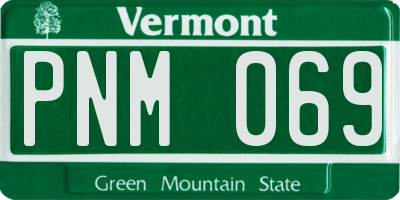 VT license plate PNM069