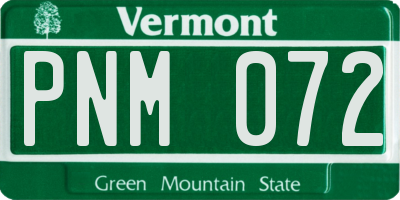 VT license plate PNM072