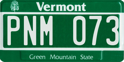 VT license plate PNM073