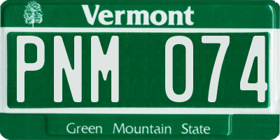 VT license plate PNM074