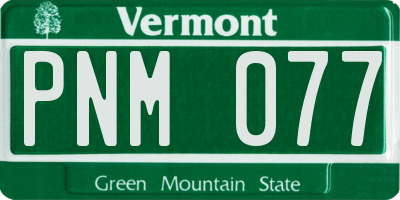 VT license plate PNM077