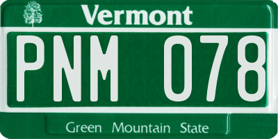 VT license plate PNM078