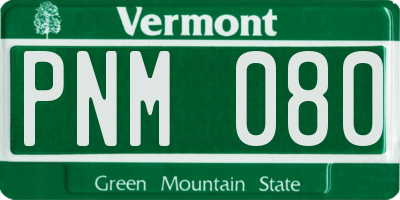 VT license plate PNM080