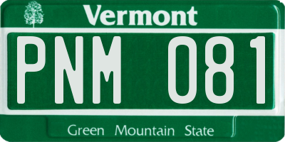 VT license plate PNM081