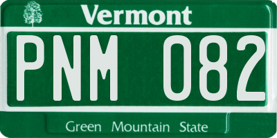 VT license plate PNM082