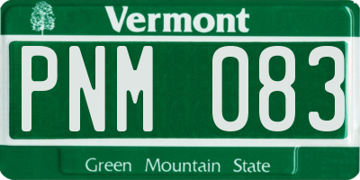 VT license plate PNM083