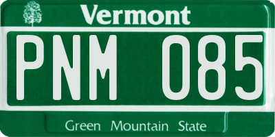 VT license plate PNM085