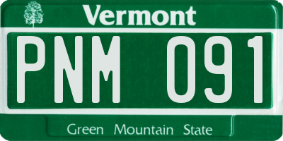 VT license plate PNM091