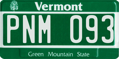 VT license plate PNM093