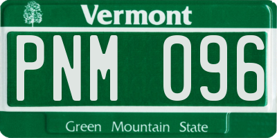 VT license plate PNM096