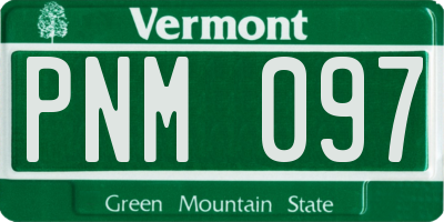 VT license plate PNM097