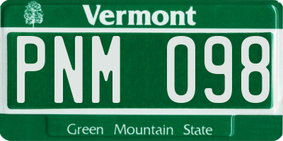 VT license plate PNM098