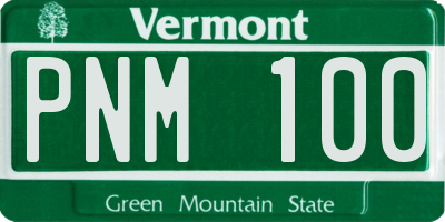 VT license plate PNM100