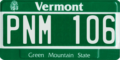 VT license plate PNM106