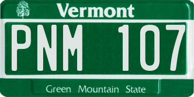 VT license plate PNM107