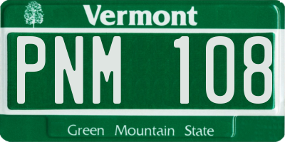 VT license plate PNM108